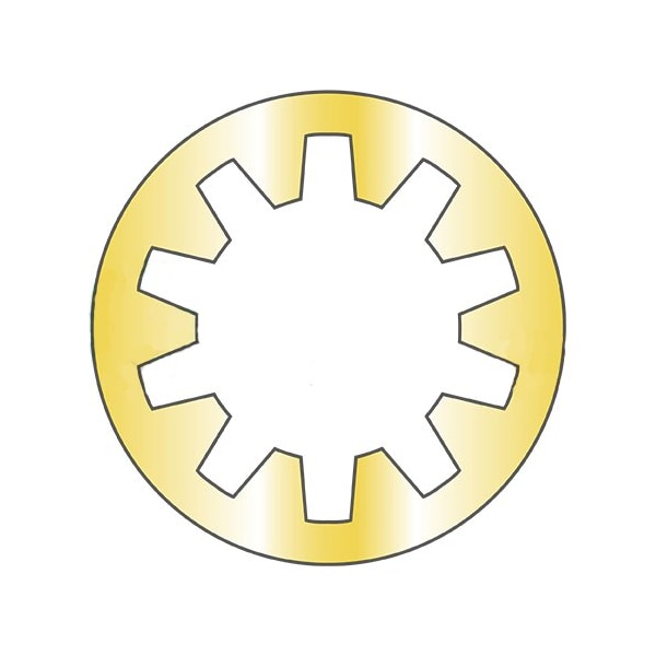 Newport Fasteners Military Internal Tooth Lock Washer, For Screw Size #6 Steel, Yellow Zinc Finish, 10000 PK 413695 - main